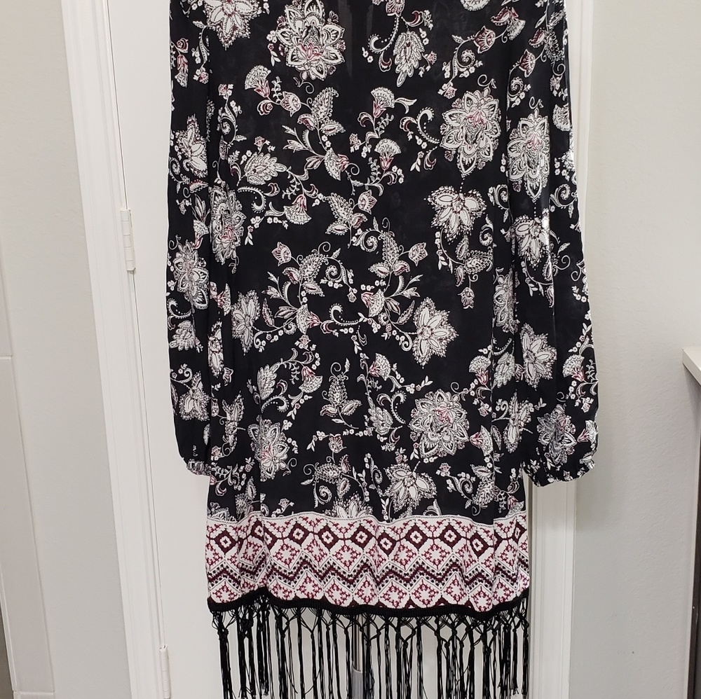 Xhilaration Fringed Tunic Dress or Cover up